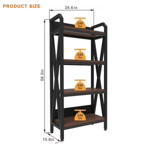 English Elm 56.30'' Stylish Bakers Rack - 4-Tier Metal & Wood Kitchen Organizer For Compact Spaces & Versatile Use W3387P312345