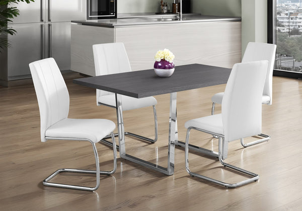 English Elm Dining Table, 60" Rectangular Grey Laminate With Chrome Legs - Modern Centerpiece For Any Space B2710P286990