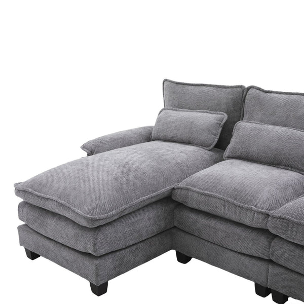 English Elm United U-Shaped Sectional Sofa 106" Cloud Couch - Comfy Chenille, Storage Ottoman, Usb Ports & Pillows W1568S00232-GIGA