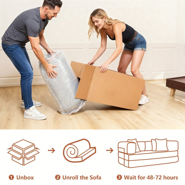 English Elm Floor Sofa Bed Modular Corduroy Convertible Lounge with Steel Frame for Living Room Antique Gray W3565P397201