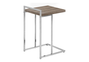 English Elm Accent Table - Contemporary C-Shaped Side Table With Chrome Base For Living Room & Bedroom Use B2710P219377