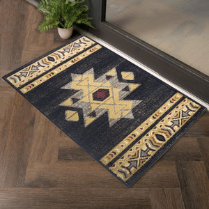 English Elm Tribes Black Southwest Area Rug, 2 Ft. X 3 Ft. - Durable, Stain-Resistant, Kid & Pet Friendly B186P180995-GIGA