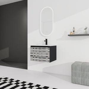 English Elm 24'' Floating Wall-Mounted Bathroom Vanity With Ceramic Sink, Soft-Close Doors & Modern Design P3 W999S00171-GIGA