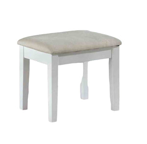 English Elm Contemporary Glam Vanity with Rhinestone Trim and Tempered Glass Top, High Gloss Finish, Illuminated Appeal White 27 L x 23 W x 32 H B2741S00683