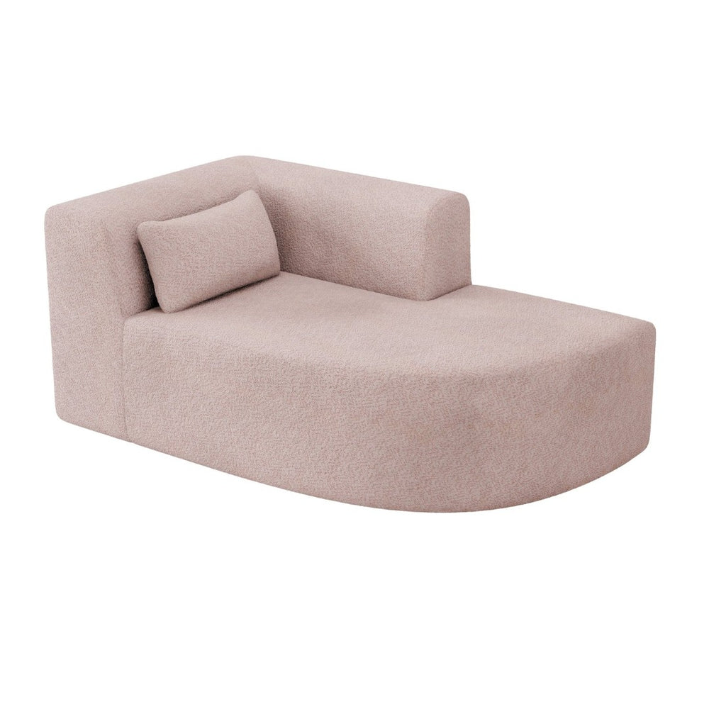 English Elm Upholstered Boucle Sofa with Lumbar Pillow Pocket Spring Seating for Living Room Pink N719P250551P