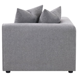 English Elm Amherst Grey Corner Chair With Accent Pillow - Modern Comfort, Versatile Design For Any Space B062P358231
