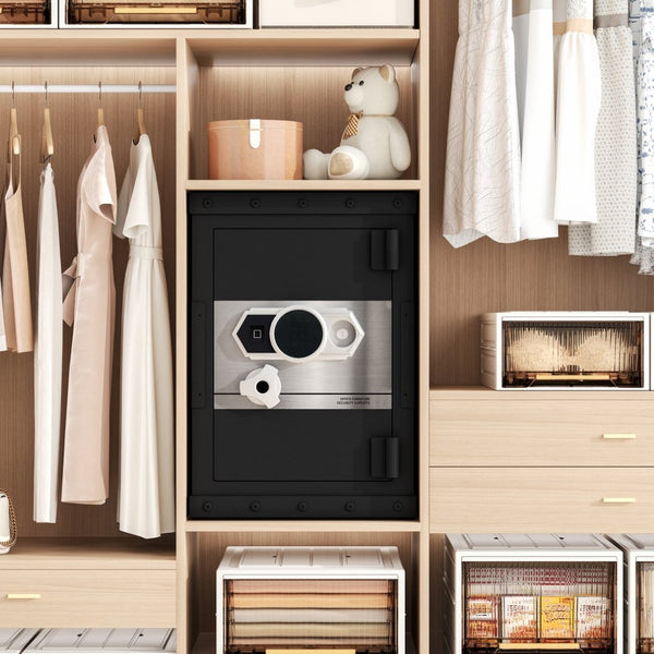 English Elm Three-Lock Heavy-Duty Digital Safe For Home & Office - Secure Storage With Biometric Access & Alarms W396P307328-GIGA