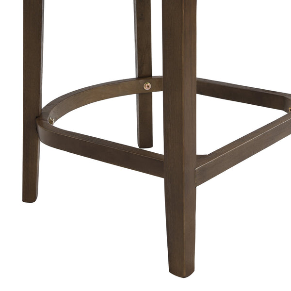 English Elm Christopher Knight Home® - Wood Upholstered Arm Counter Stools Set Of 2 - Beige & Walnut - Stylish Comfort For Your Kitchen N771P265580T