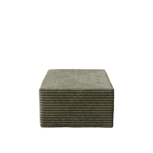 English Elm Ottoman Corduroy Upholstered Modular Seat with High-Resilience Foam — Compact No-Assembly Comfort Green W848P309953