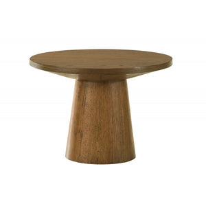 English Elm 22 Sculptural Terra End Table with Pedestal Base, Beveled Top for Modern Minimalist Living Spaces Walnut 13.5 L x 13.5 W x 16 H B011S01871