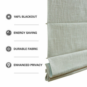 English Elm 1 Cordless Total Blackout Roman Shade 33x64 Inch Polyester Viscose Blend Easy Lift Installation Linen 5.96 L x 9.25 W x 8.07 H B035P319847