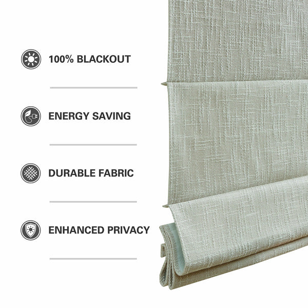 English Elm 1 Cordless Total Blackout Roman Shade 33x64 Inch Polyester Viscose Blend Easy Lift Installation Linen 5.96 L x 9.25 W x 8.07 H B035P319847