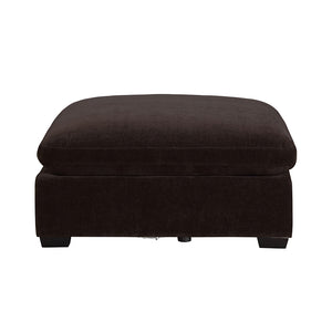 English Elm Rectangular Upholstered Tufted Ottoman with Grid Stitch Detailing for Cozy Lounging and Coffee Table Use Chocolate B016P370167