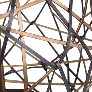 Crestview Collection 30"H Metal Table Lamp - Modern Design With Faux Leather, White Linen Shade & 150w Bulb Versatility   Cvazer148