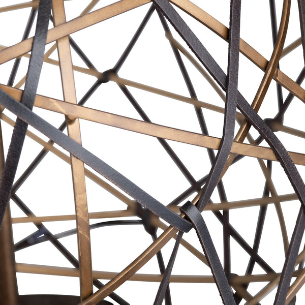 Crestview Collection 30"H Metal Table Lamp - Modern Design With Faux Leather, White Linen Shade & 150w Bulb Versatility   Cvazer148