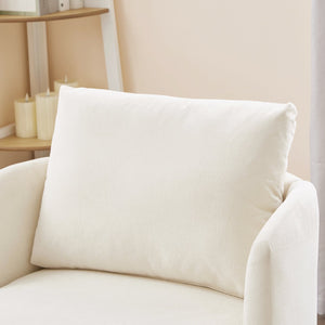 English Elm 360° Swivel Chair - Elegant Chenille Barrel Armchair With Curved Design For Living Room & Office Comfort N719P272681A