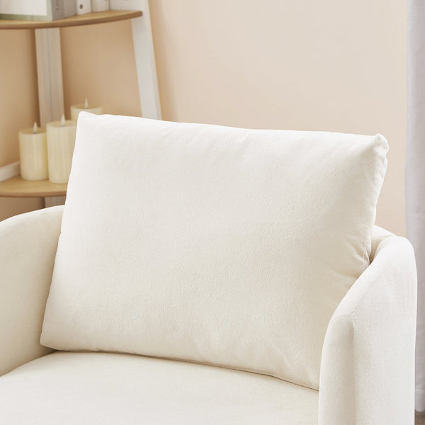 English Elm 360° Swivel Chair - Elegant Chenille Barrel Armchair With Curved Design For Living Room & Office Comfort N719P272681A