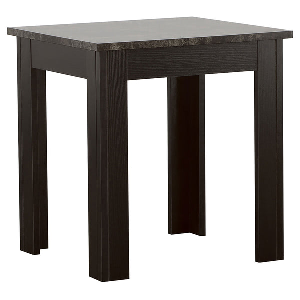 English Elm Pola Modern 3-Piece Faux Marble Top Coffee & End Table Set — Sleek Grey Tops, Sturdy Square Legs B062P331089