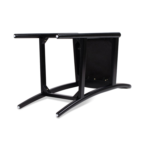 English Elm Jennifer Taylor Home - Panama 30.5" Curved Back Cane Rattan Bar Stool with Oak Frame, Boucle Upholstery & Brass Footrest Black B2719P238386