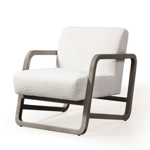 VIG Furniture Modrest Wilber - Modern Off-White Fabric + Grey Wood Accent Chair VGVC-S2305A-WHT