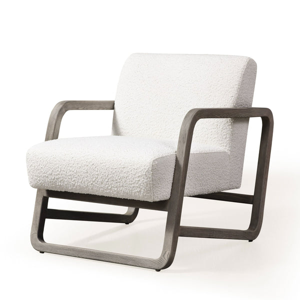 VIG Furniture Modrest Wilber - Modern Off-White Fabric + Grey Wood Accent Chair VGVC-S2305A-WHT