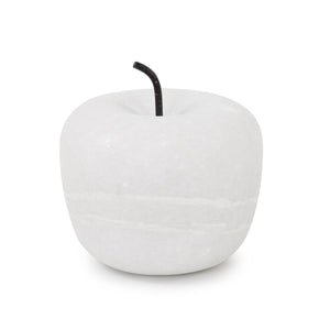 Howard Elliott Newton Apple In Exquisite White Marble – Handcrafted Decorative Piece With Elegant Metal Stem White Marble 130008-howard-elliott