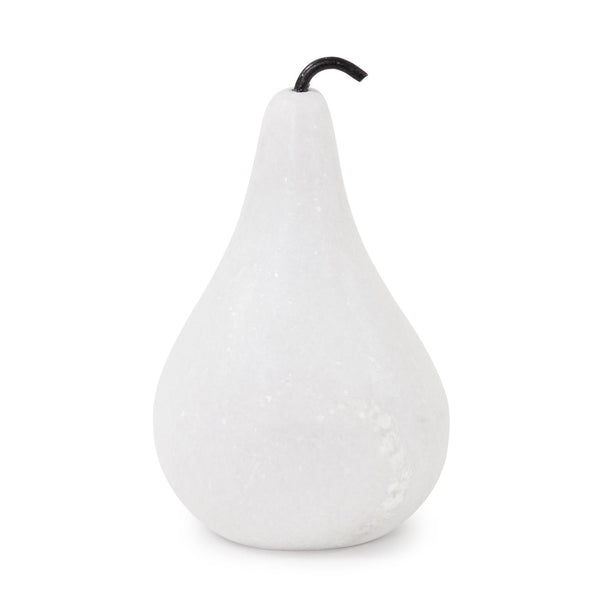 Howard Elliott Newton Pear Sculpture In Exquisite White Marble - Handcrafted Elegance For Home Décor & Gifts White Marble 130009-howard-elliott