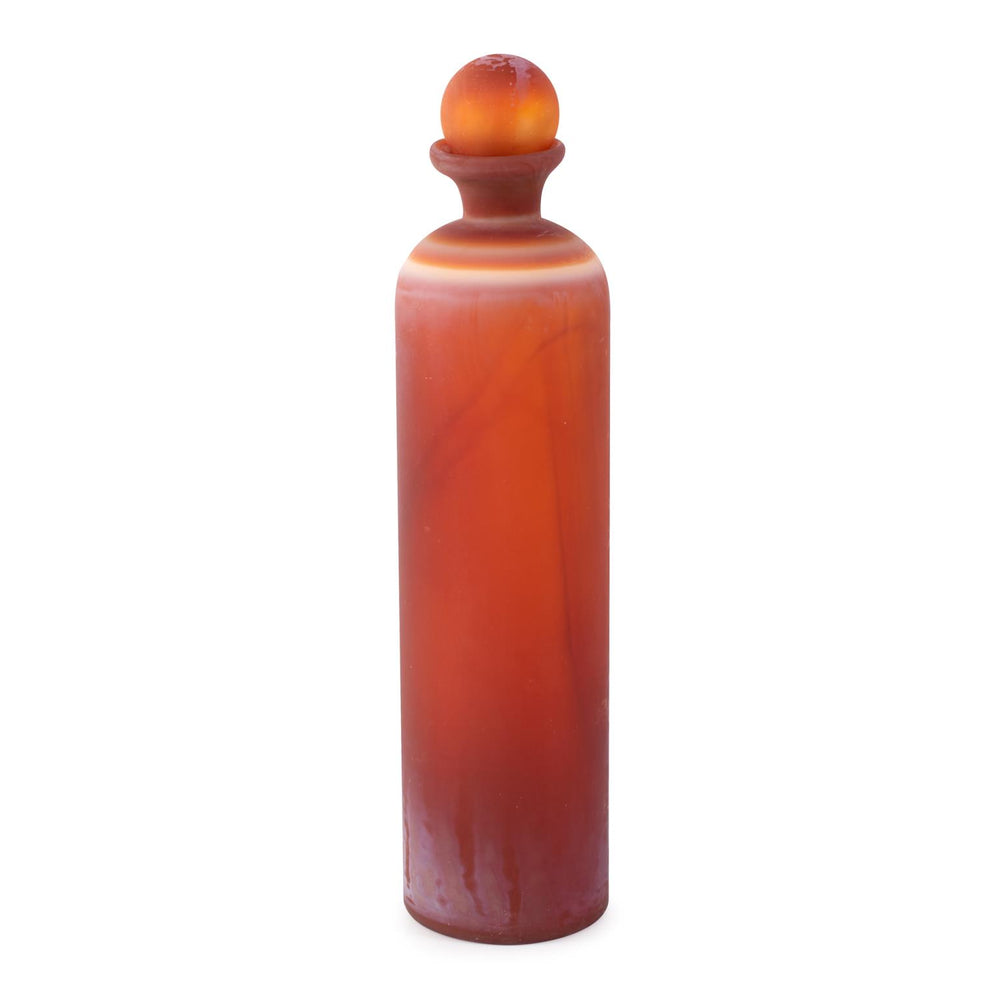 Howard Elliott Mercer Glass Capped Vase In Vibrant Color - Perfect Accent For Home Decor And Stylish Grouping Orange Glass 130038-howard-elliott