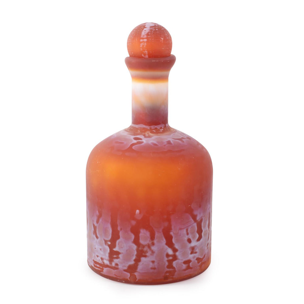Howard Elliott Mercer Glass Capped Vase In Vibrant Color - Perfect Accent For Home Decor And Stylish Grouping Orange Glass 130038-howard-elliott