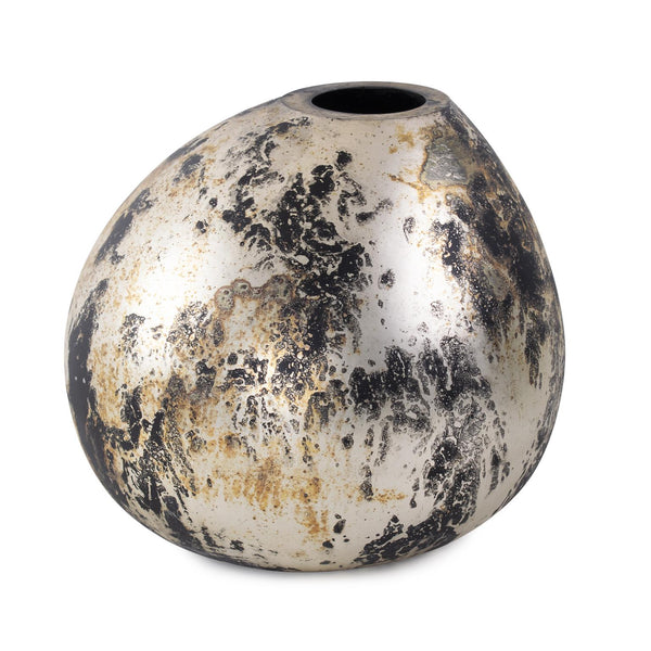 Howard Elliott Callisto Round Glass Vase - Modern Artistry In Black, Gold & Bronze For Unique Home Decor Elegance Black Glass 130039-howard-elliott