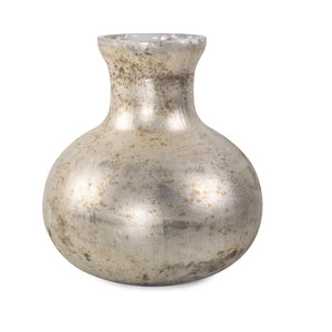 Howard Elliott Beatrice Flared Silver Vase - Luxurious Champagne Design With Artistic Brown Patterns For Elegance Silver Glass 130040-howard-elliott