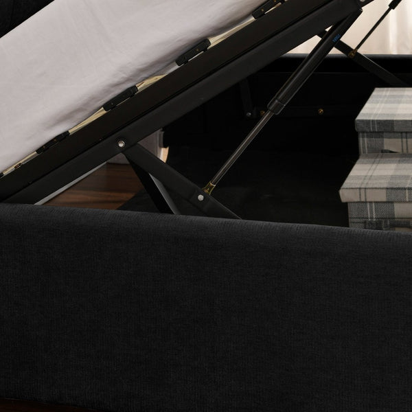 English Elm Queen Size Hydraulic Platform Bed With Storage, Upholstered Headboard & Stylish Chenille Fabric Finish W1413S00114-GIGA