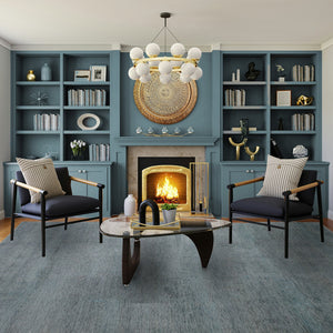 Capel Rugs Heath Hand-knotted Rug: Modern Heirloom Design From India, Perfect For Any Interior Style Spaces Turquoise, Black 70% Wool 30% Viscose 1301rs07060906420