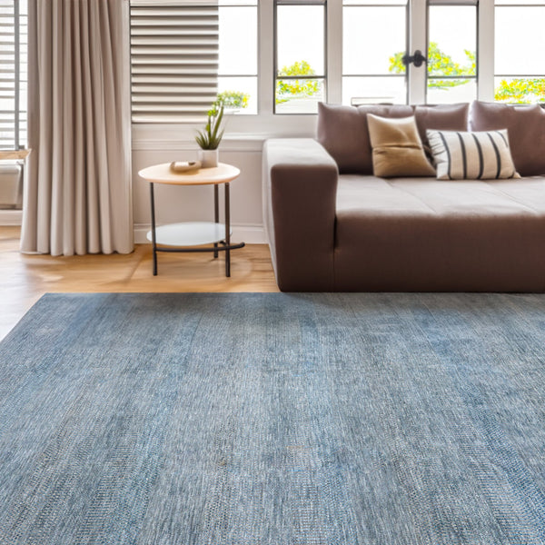 Capel Rugs Heath Hand-knotted Rug: Modern Heirloom Design From India, Perfect For Any Interior Style Spaces Sapphire, Black 70% Wool 30% Viscose 1301rs07060906440