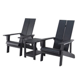 IDEAZ Outdoor Plastic Wood Lounge Set Black 1301GCT