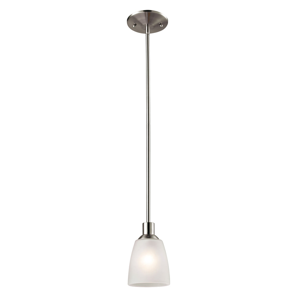 Thomas Lighting Jackson Tulip Frosted Glass Mini Pendant Light for Kitchen Island or Entryway Nickel 5 inches 1301PS/20