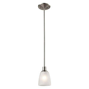 Thomas Lighting Jackson Tulip Frosted Glass Mini Pendant Light for Kitchen Island or Entryway Nickel 5 inches 1301PS/20