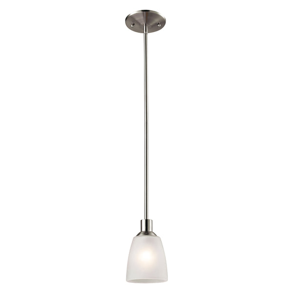 Thomas Lighting Jackson Tulip Frosted Glass Mini Pendant Light for Kitchen Island or Entryway Nickel 5 inches 1301PS/20