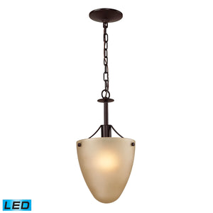 Jackson 1-Light Semi Flush in Oil Rubbed Bronze with Light Amber Glass - Includes LED Bulbs 1301CS/10-LED Thomas