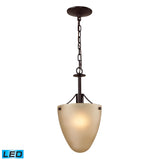 Thomas Jackson 1-Light Semi Flush in Oil Rubbed Bronze with Light Amber Glass