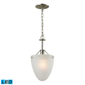 Jackson 1-Light Semi Flush in Brushed Nickel with White Glass - Includes LED Bulbs 1301CS/20-LED Thomas