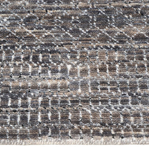 Capel Rugs Veld Hand-knotted Area Rug: Modern Black And White Pattern Inspired By Traditional Pampa Design Stone, Black 70% Wool 30% Viscose 1302rs07060906340