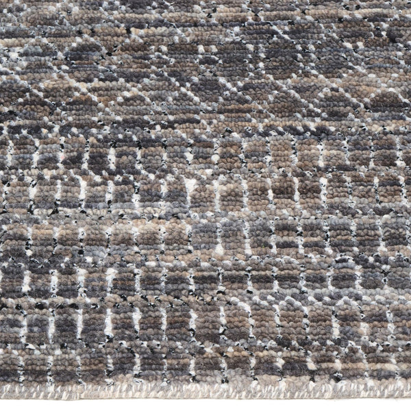 Capel Rugs Veld Hand-knotted Area Rug: Modern Black And White Pattern Inspired By Traditional Pampa Design Stone, Black 70% Wool 30% Viscose 1302rs07060906340