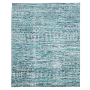 Capel Rugs Veld Hand-knotted Area Rug: Modern Black And White Pattern Inspired By Traditional Pampa Design Aqua, Black 70% Wool 30% Viscose 1302rs07060906425