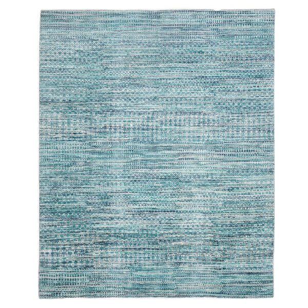 Capel Rugs Veld Hand-knotted Area Rug: Modern Black And White Pattern Inspired By Traditional Pampa Design Aqua, Black 70% Wool 30% Viscose 1302rs07060906425