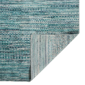 Capel Rugs Veld Hand-knotted Area Rug: Modern Black And White Pattern Inspired By Traditional Pampa Design Aqua, Black 70% Wool 30% Viscose 1302rs07060906425