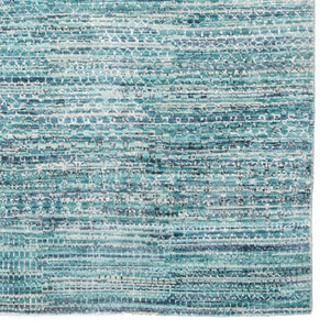 Capel Rugs Veld Hand-knotted Area Rug: Modern Black And White Pattern Inspired By Traditional Pampa Design Aqua, Black 70% Wool 30% Viscose 1302rs07060906425