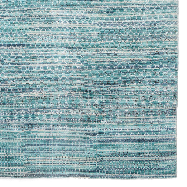 Capel Rugs Veld Hand-knotted Area Rug: Modern Black And White Pattern Inspired By Traditional Pampa Design Aqua, Black 70% Wool 30% Viscose 1302rs07060906425