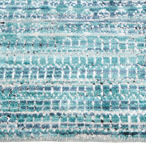 Capel Rugs Veld Hand-knotted Area Rug: Modern Black And White Pattern Inspired By Traditional Pampa Design Aqua, Black 70% Wool 30% Viscose 1302rs07060906425