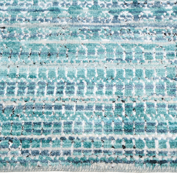 Capel Rugs Veld Hand-knotted Area Rug: Modern Black And White Pattern Inspired By Traditional Pampa Design Aqua, Black 70% Wool 30% Viscose 1302rs07060906425